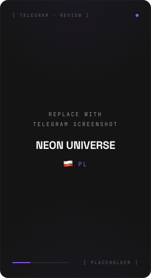 Telegram review · Neon Universe